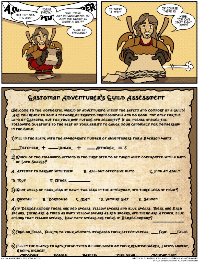 Guilded Age » Ask An Adventurer Test Your Mettle